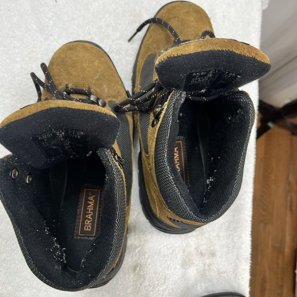 BRAHMA Womens Hard Toe Boots Hiking work Oil Slip Resistant Waterproof Brown 6 - Picture 10 of 10